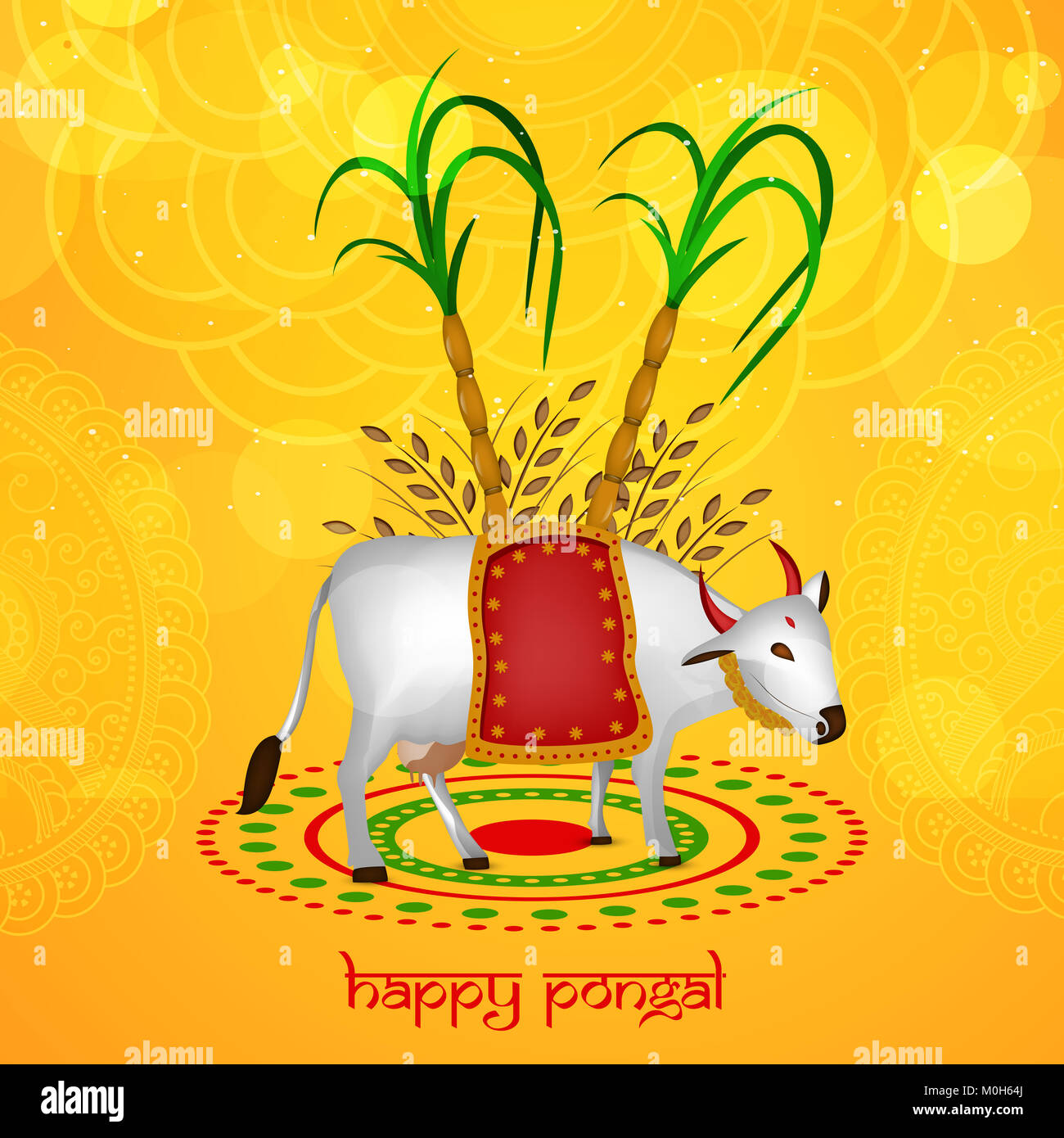 illustration of Indian festival Pongal background Stock Photo - Alamy