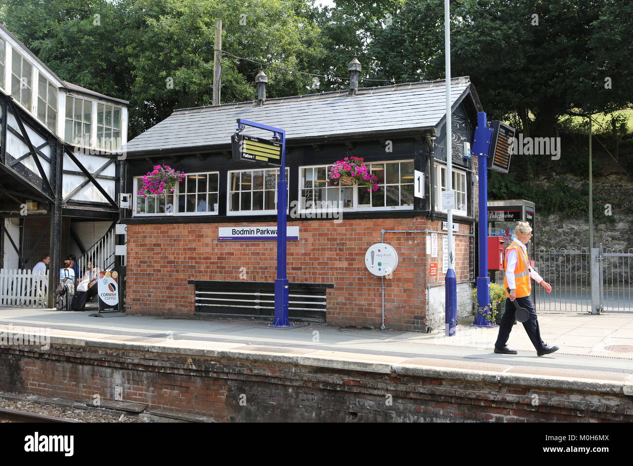 bodmin parkway railway station and signal box Stock Photo