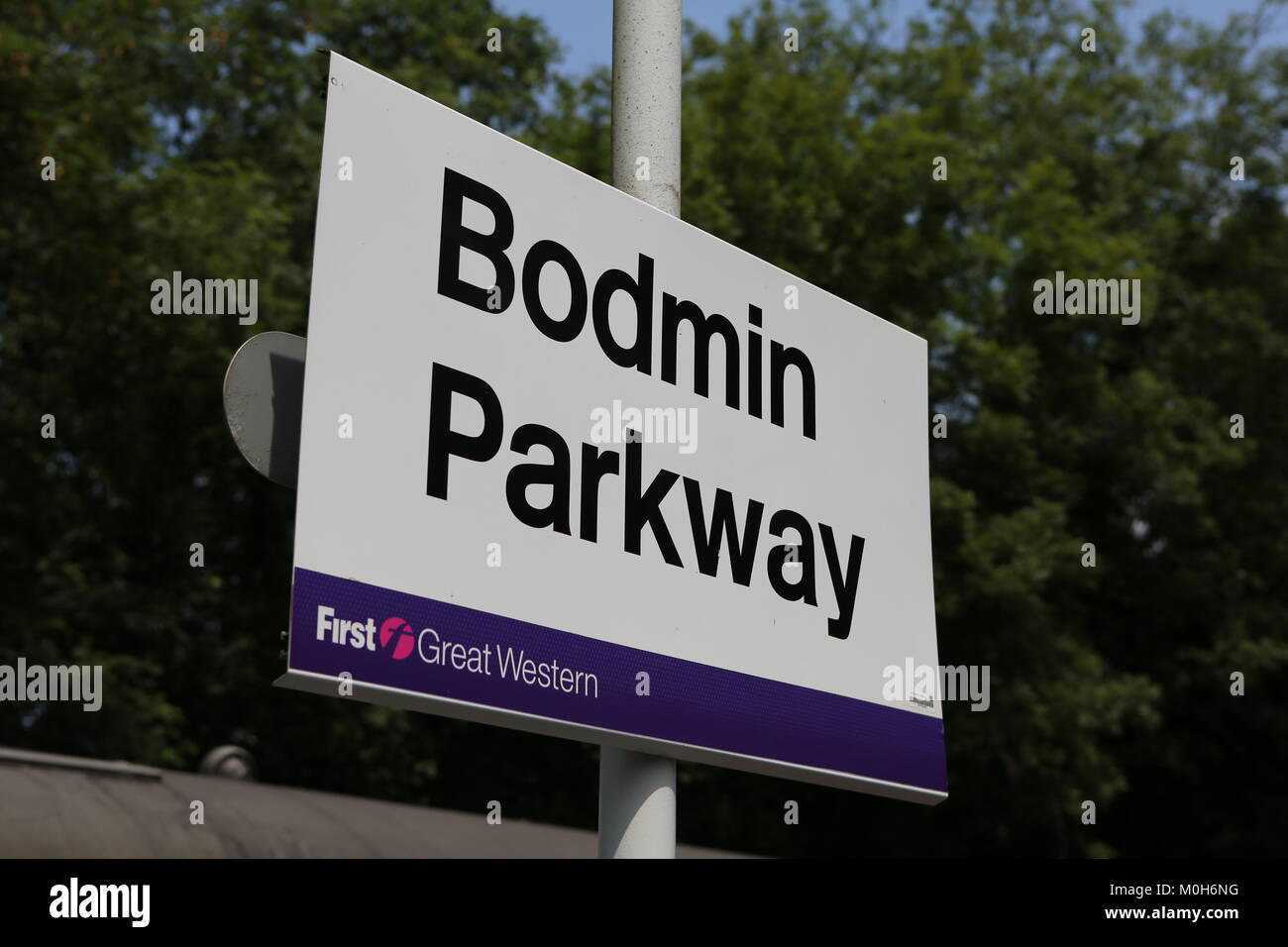 bodmin parkway railway station and signal box Stock Photo