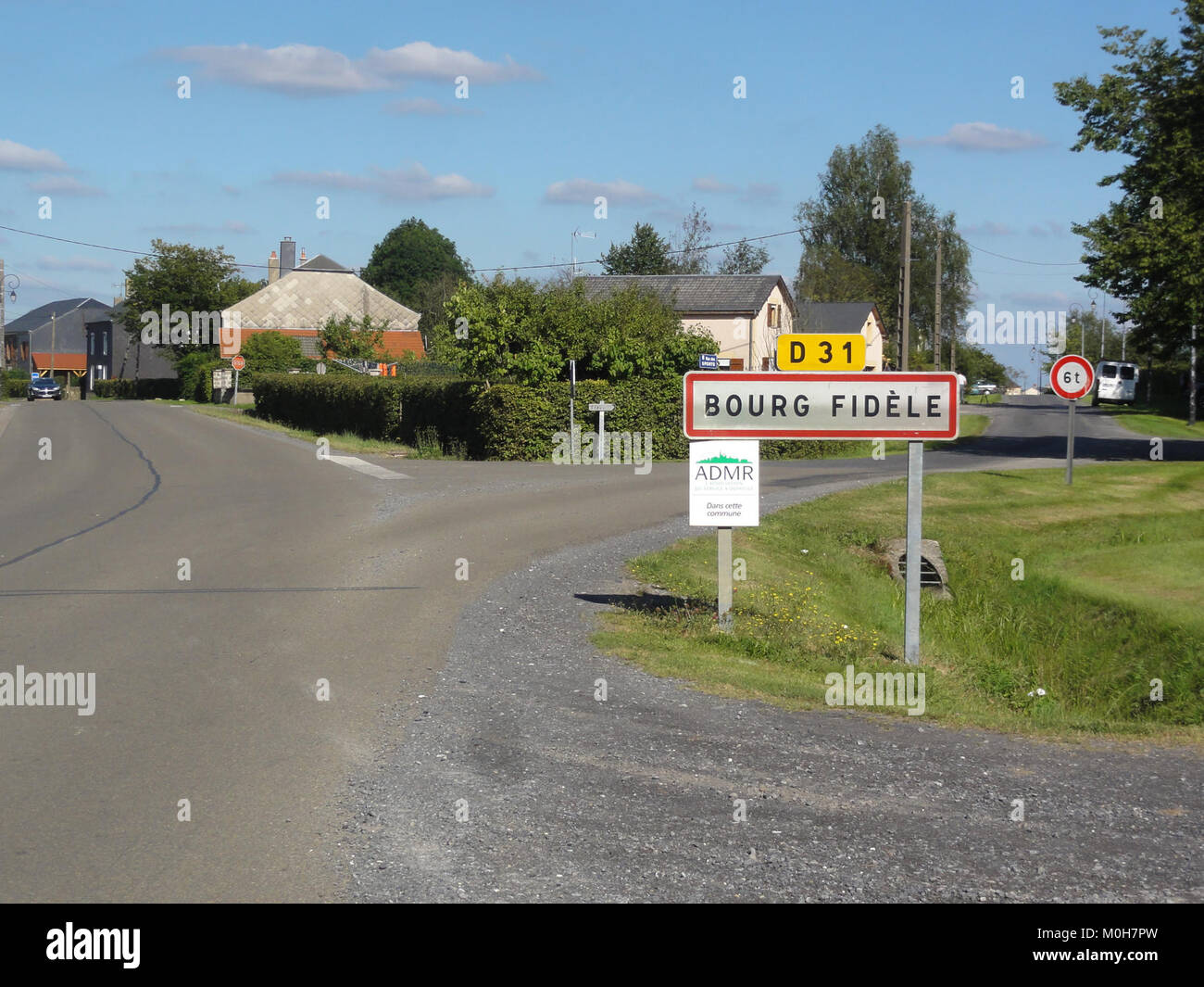 BourgFidèle (Ardennes) city limit sign Stock Photo Alamy