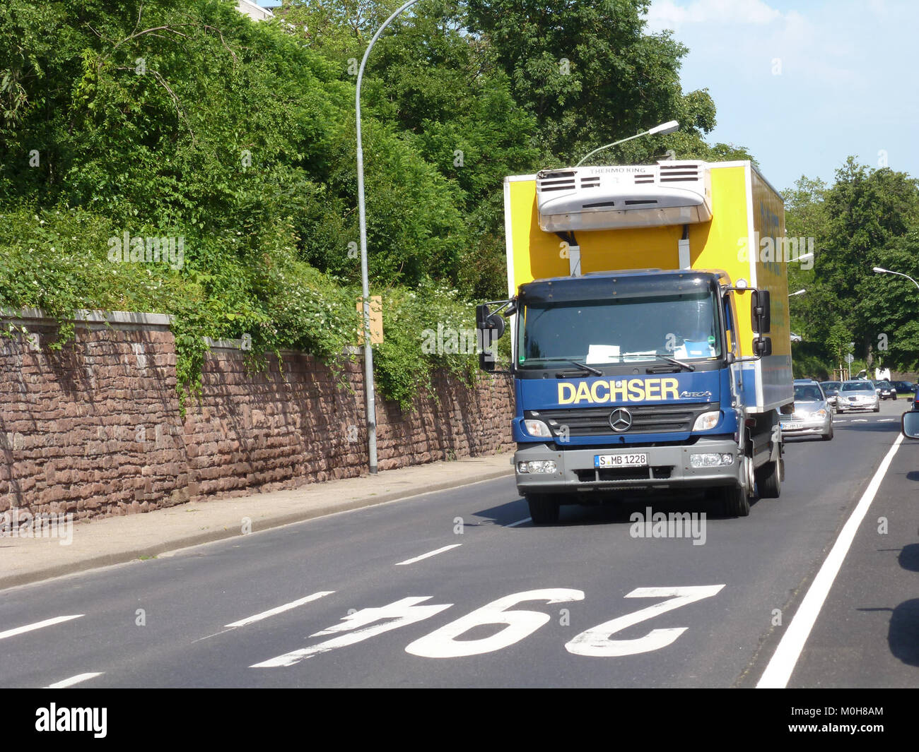 A truck in Pforzheim, Germany, illustrating early 20th-century vehicular design and transportation infrastructure. Stock Photo