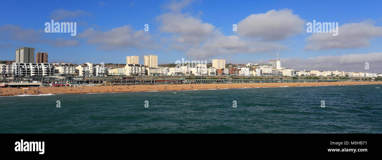 The seaside promenade, Brighton City, Brighton & Hove, Sussex, England, UK Stock Photo