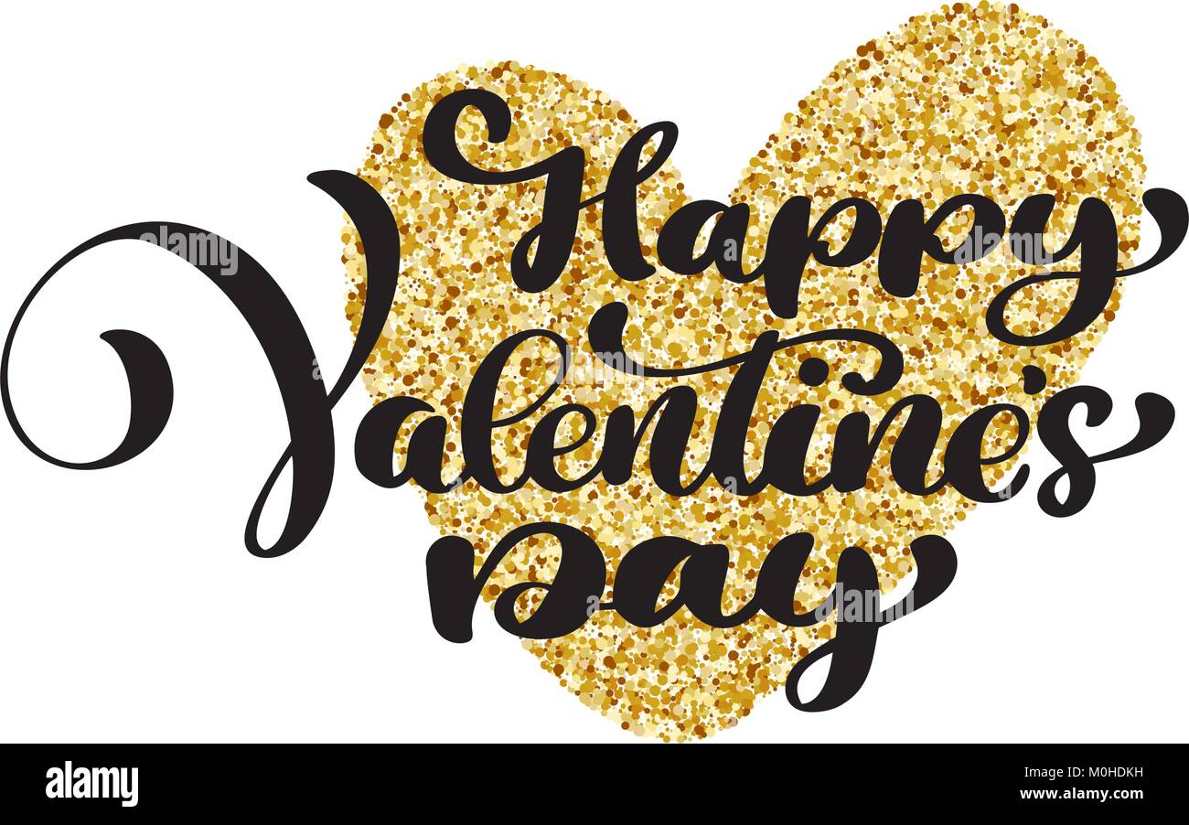 Happy Valentines Day Hand Drawing Vector Lettering design. Typographic ...