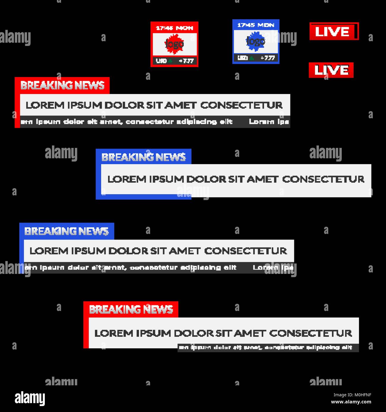 Broadcast news lower third Stock Vector Images - Alamy