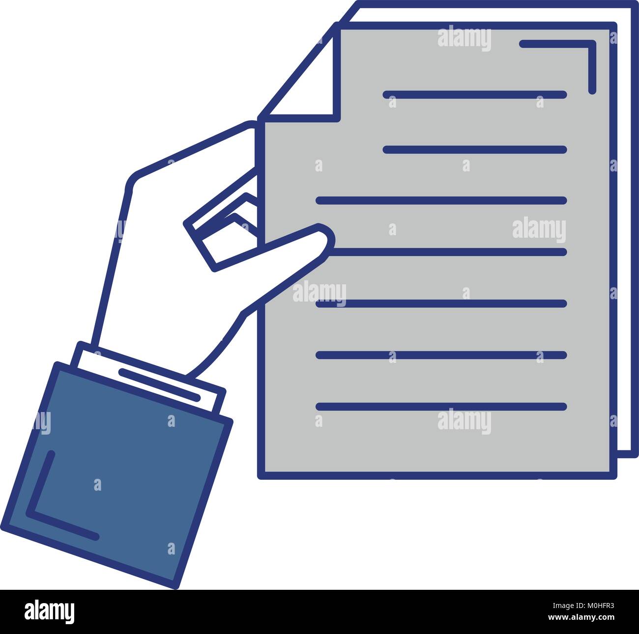 hands with paper document vector illustration design Stock Vector Image ...