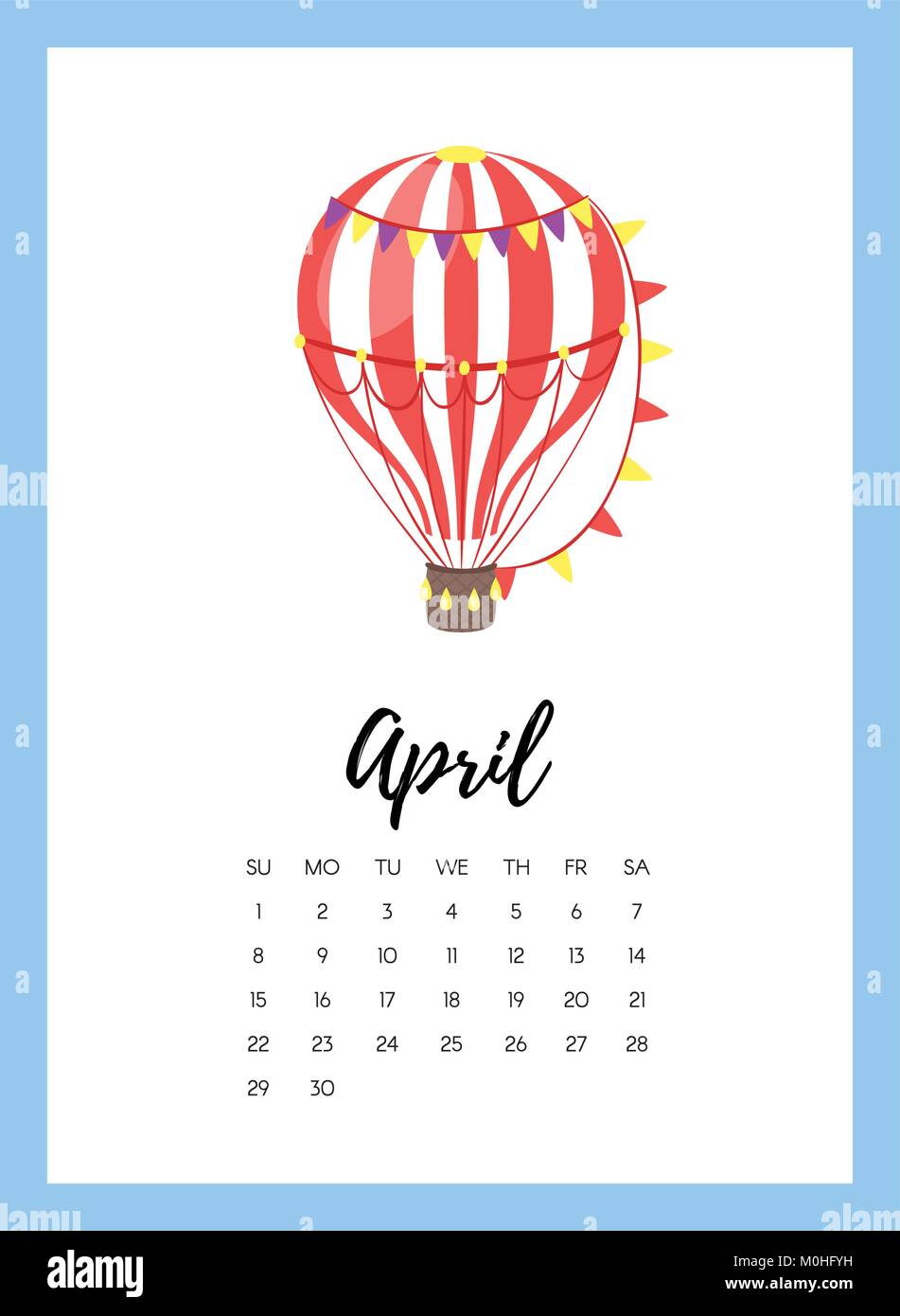 Calendar page april Stock Vector Images - Alamy