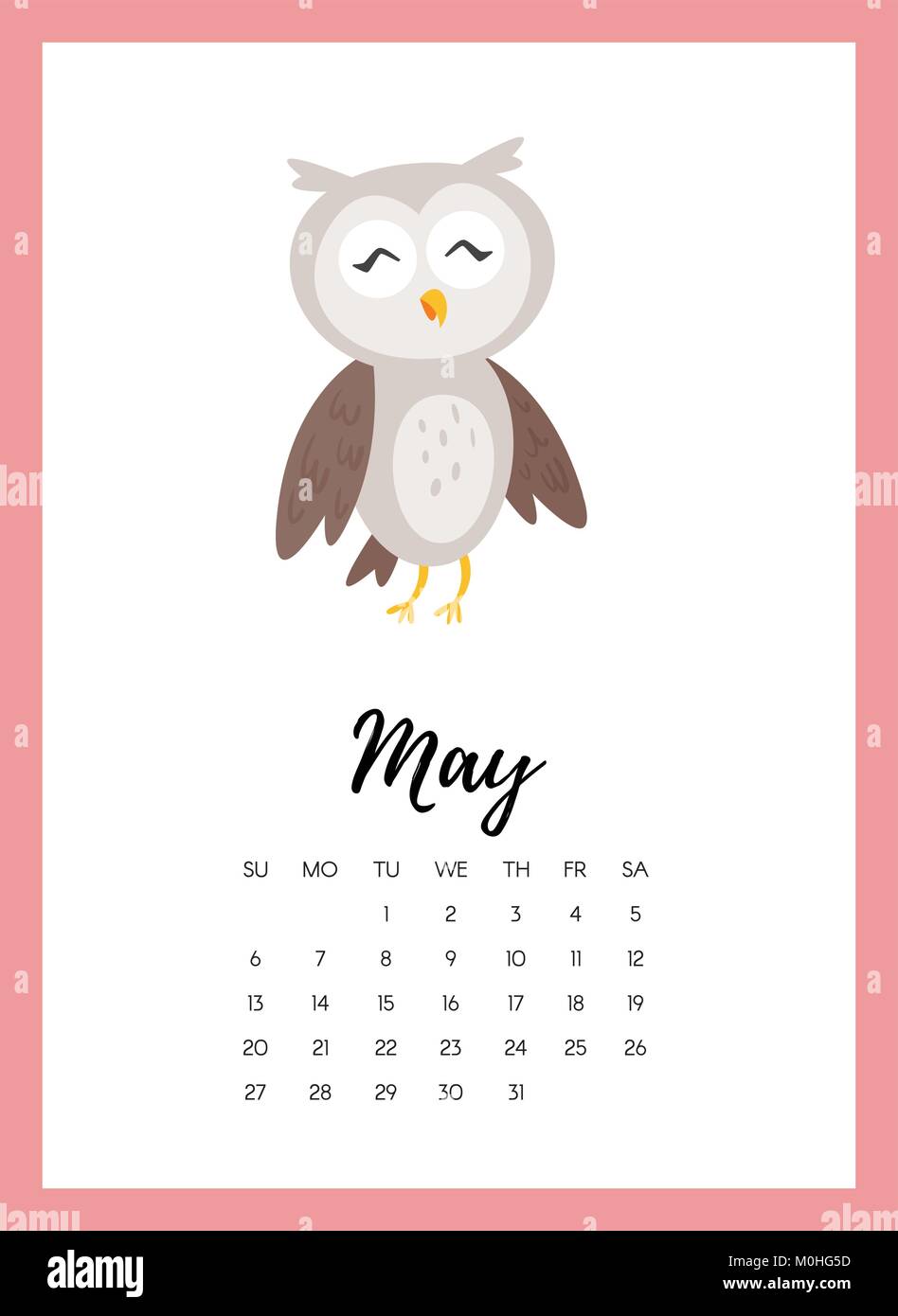 May 2018 year calendar page Stock Vector Image &amp; Art - Alamy