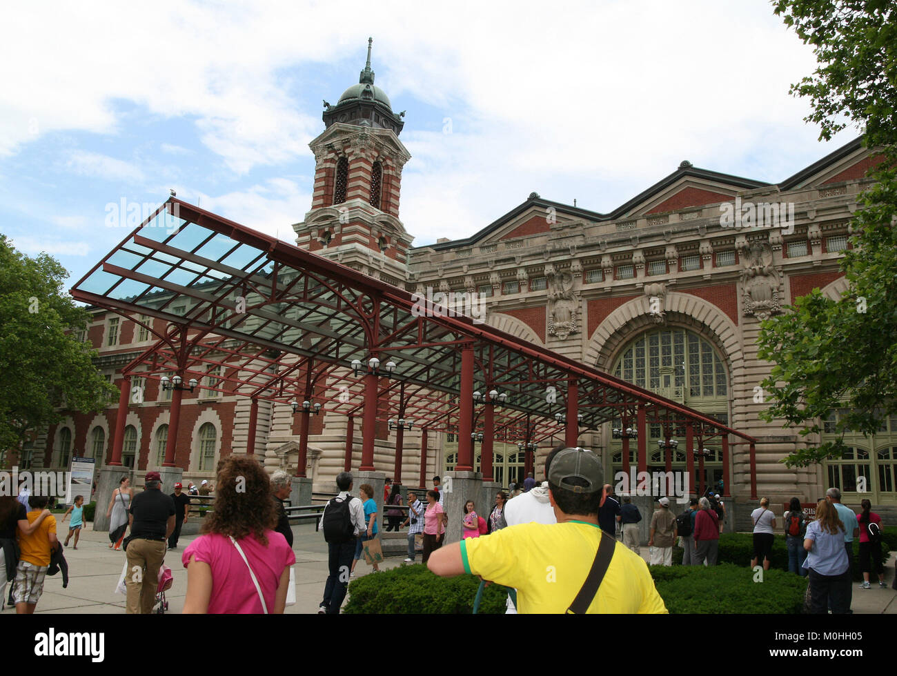 Ellis Island Main Building entrance, (which now houses the Immigration Museum), Upper New York Bay, New York City, New York State, USA. Stock Photo