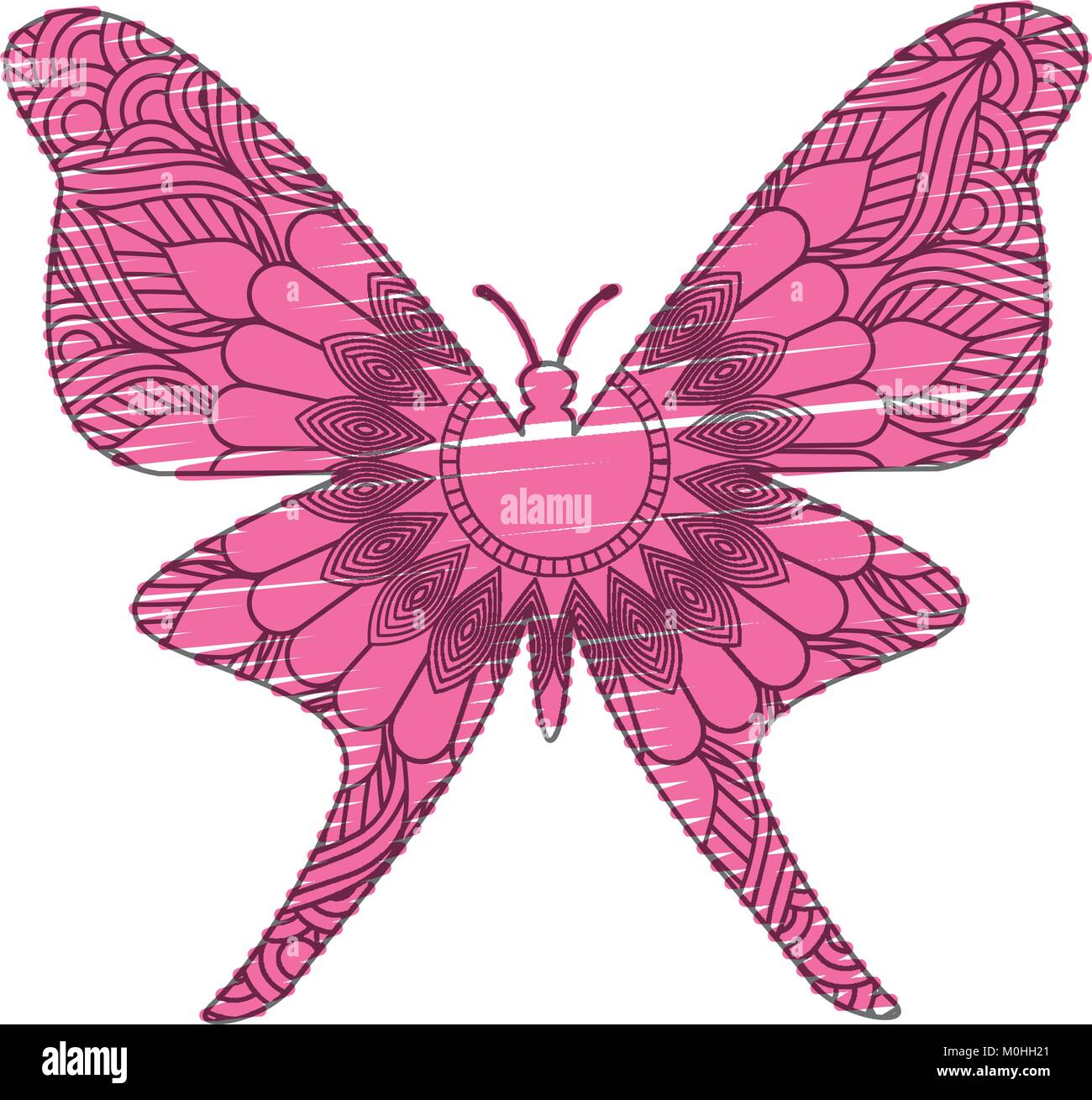 hand drawn for adult coloring pages with butterfly zentangle Stock ...