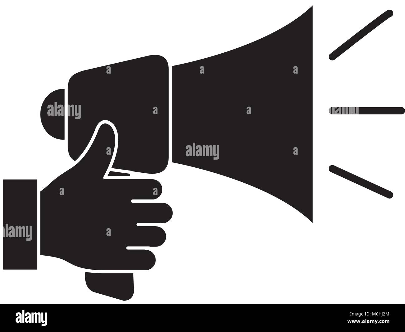 hand with megaphone sound isolated icon Stock Vector Image & Art - Alamy
