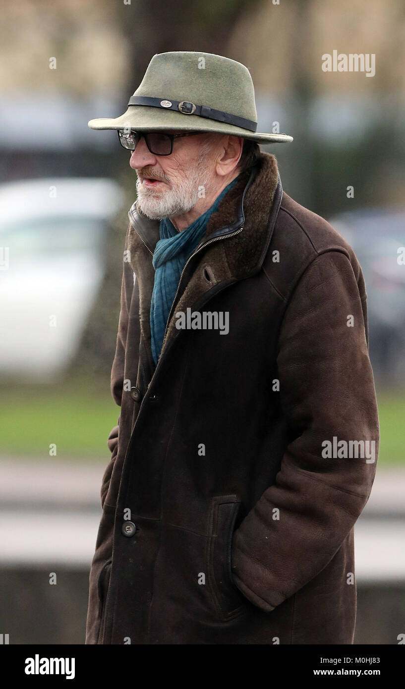Actor John McEnery arrives at Maidstone Crown Court in Kent to face a charge of possessing an imitation firearm with intent to cause fear of violence. Stock Photo
