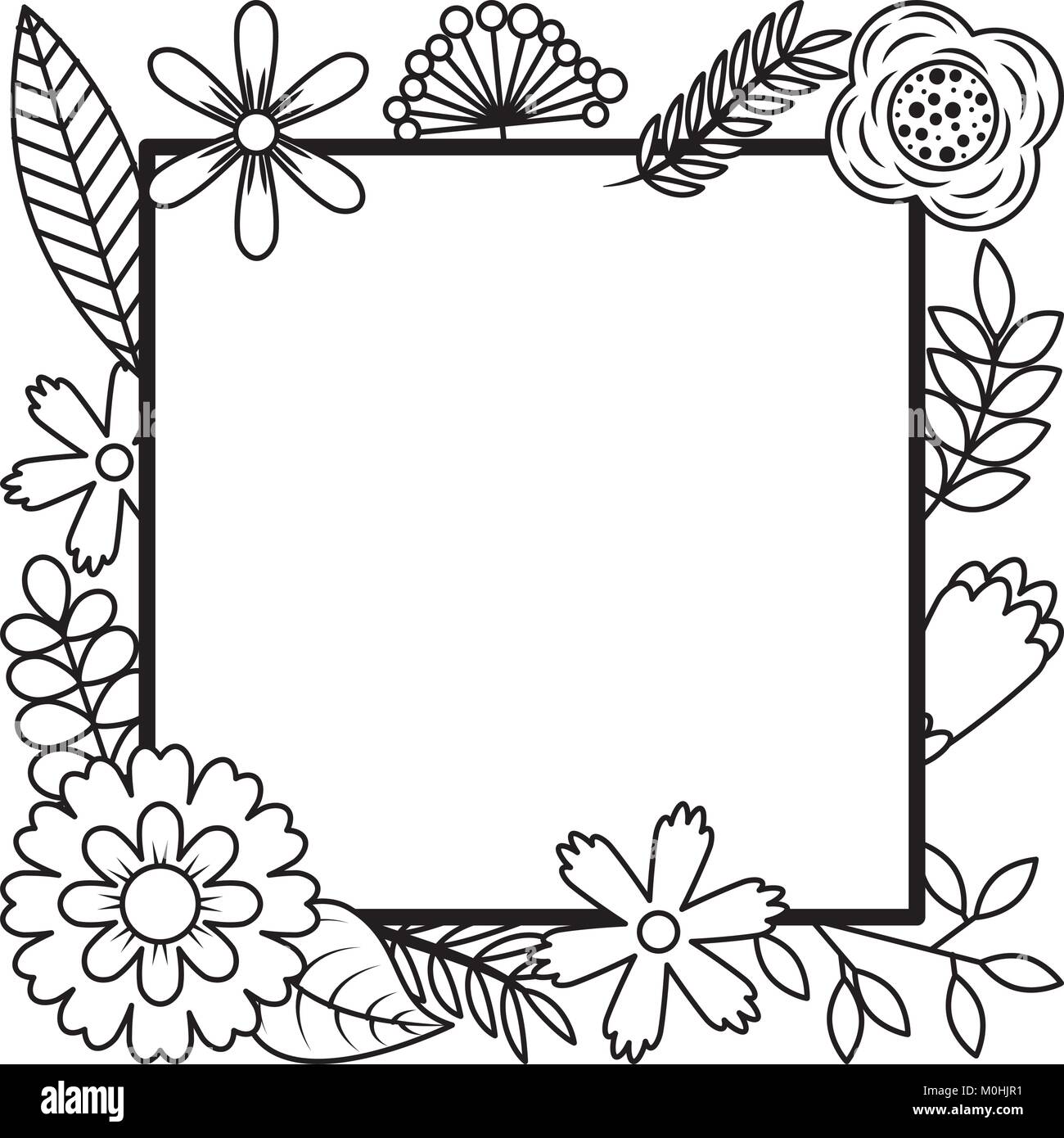 frame from wild flowers greeting card template design Stock Vector Image &  Art - Alamy