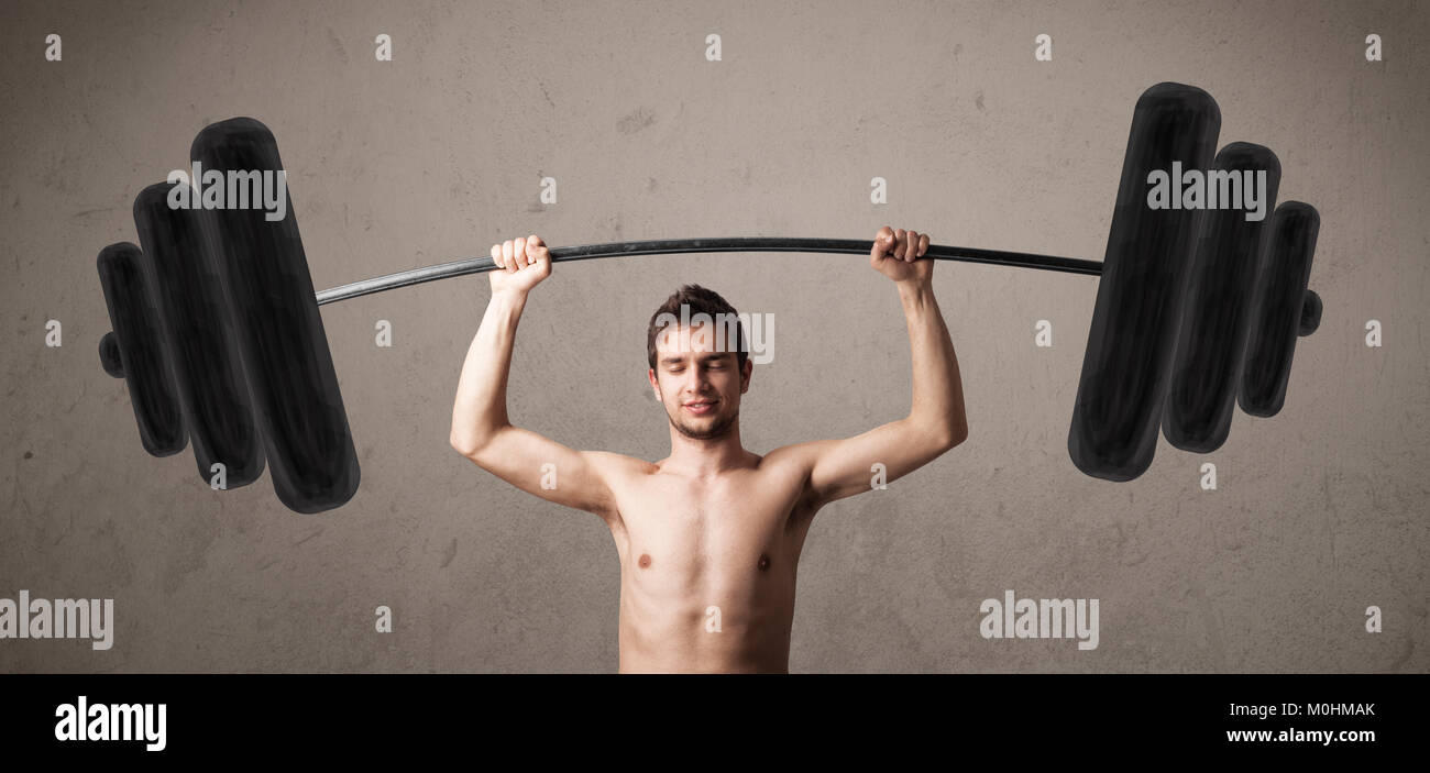 Weak man lifting heavy weight hires stock photography and images Alamy