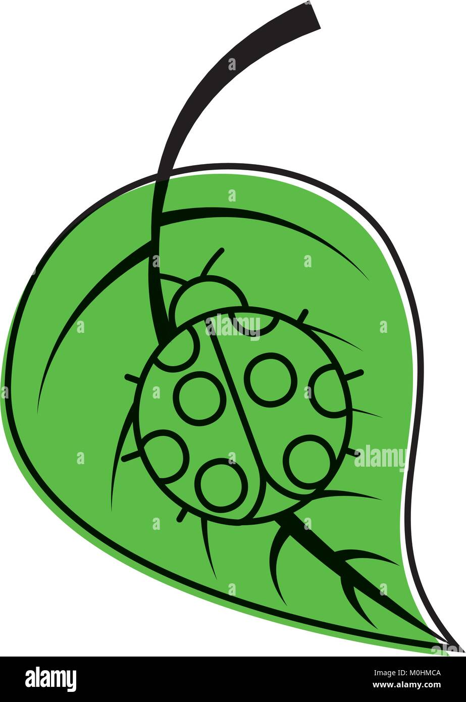 ladybug on leaf spring time Stock Vector Image & Art - Alamy