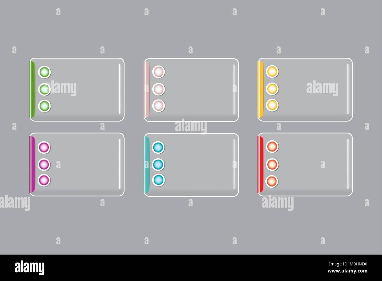 Making Rectangles Using Buttons Infographic of transparent rectangles with color metal buttons ready ...