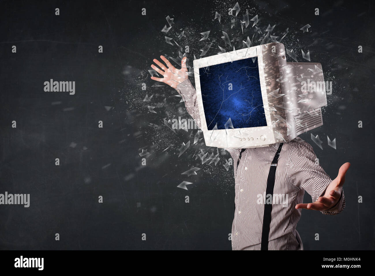 Exploding computer screen hi-res stock photography and images - Alamy