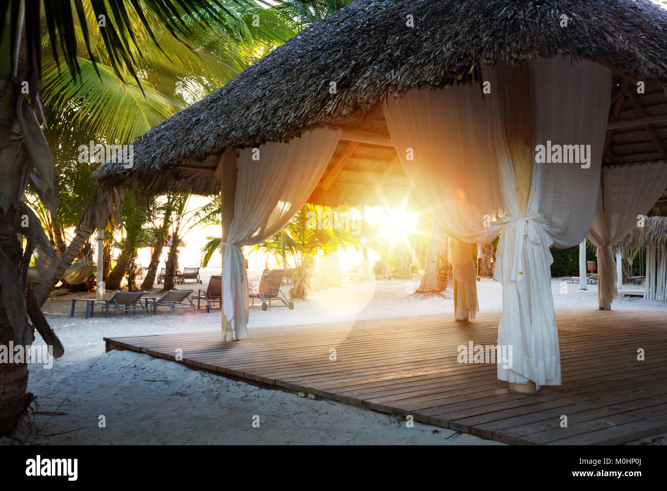 Art Beautiful sunrise over the tropical beach Stock Photo - Alamy