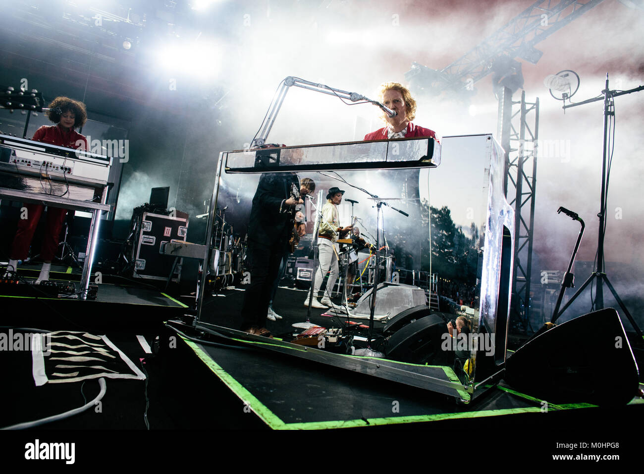 The Canadian indie rock band Arcade Fire performs a live during the ...
