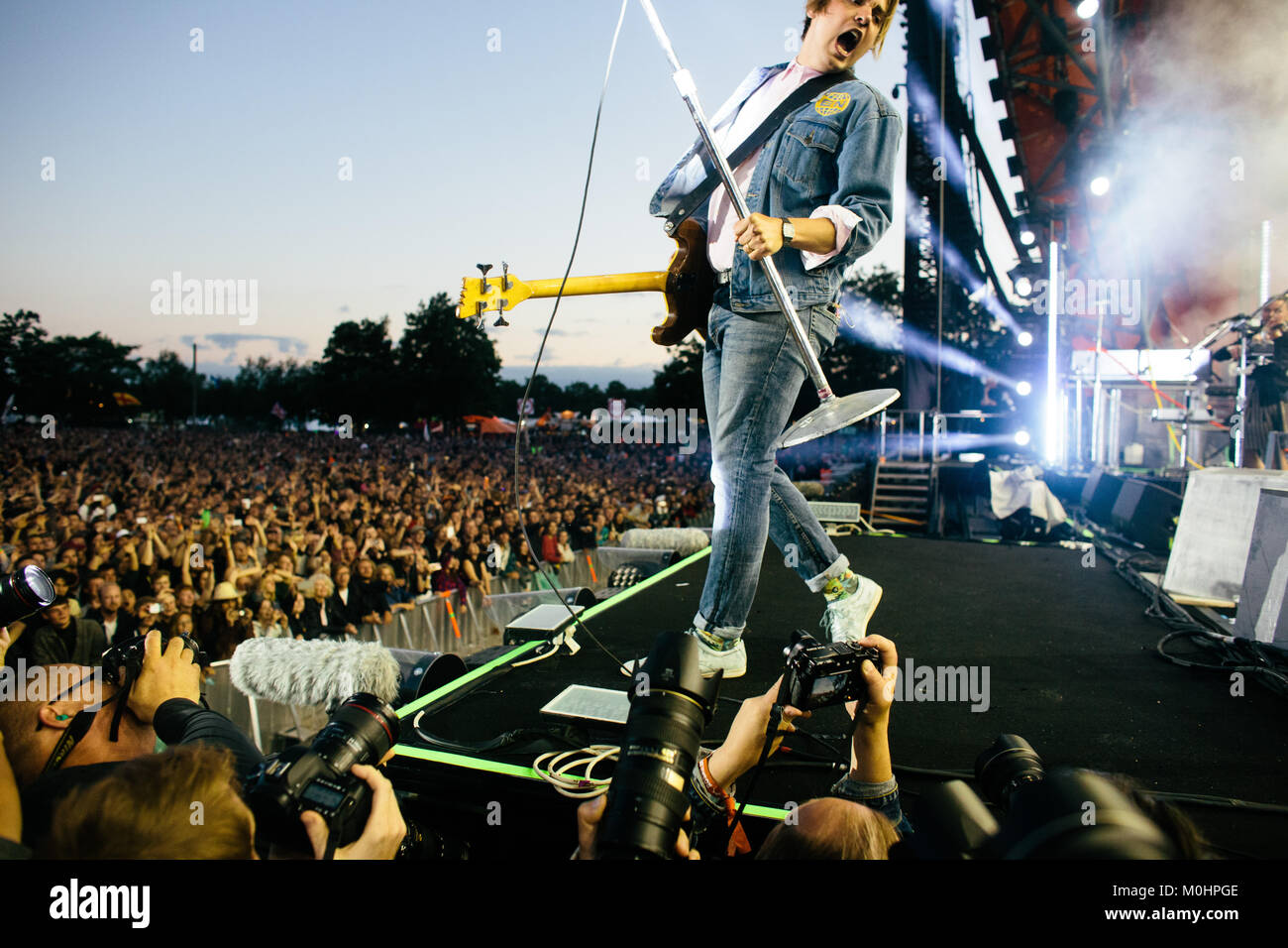 The Canadian indie rock band Arcade Fire performs a live during the ...