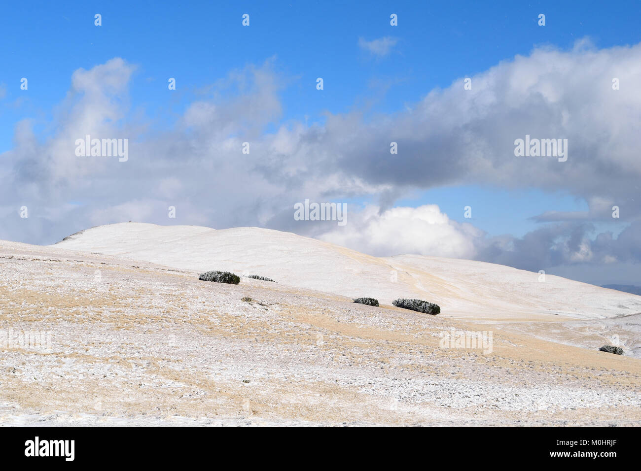Scenic view of Carpathian Mountains against blue clear sky Stock Photo
