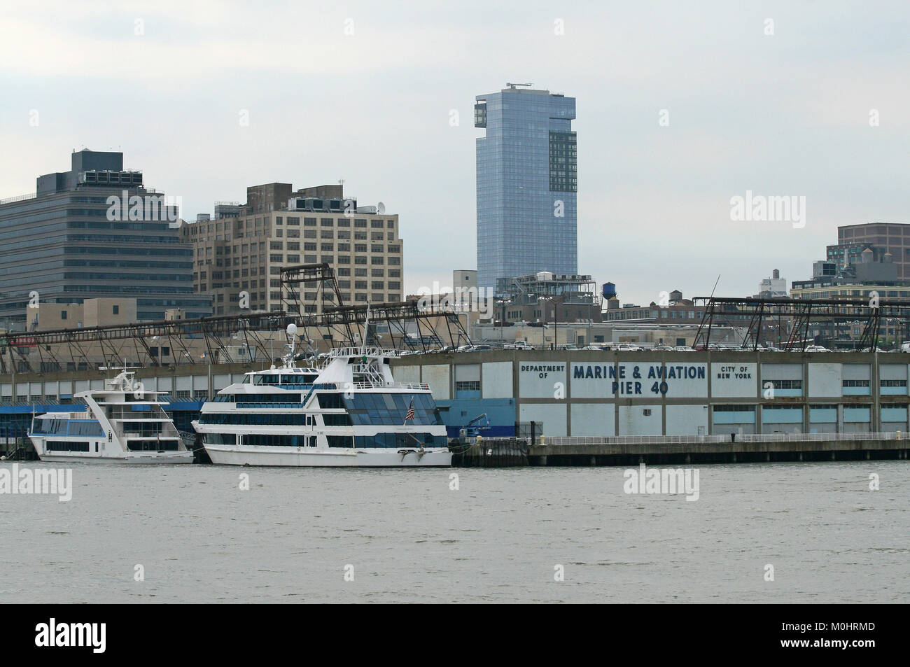 The Department of Marine & Aviation Pier 40, on 353 West Street, Hudson River Park, west end of Houston Street in Manhattan, New York City, New York S Stock Photo