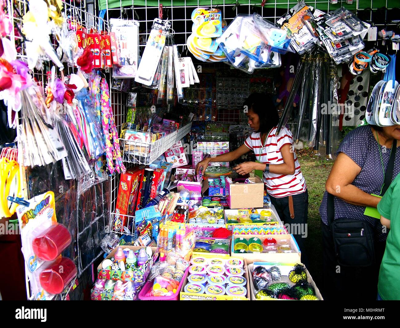 ANTIPOLO CITY, PHILIPPINES - JANUARY 11, 2018: A bazaar stall in a ...