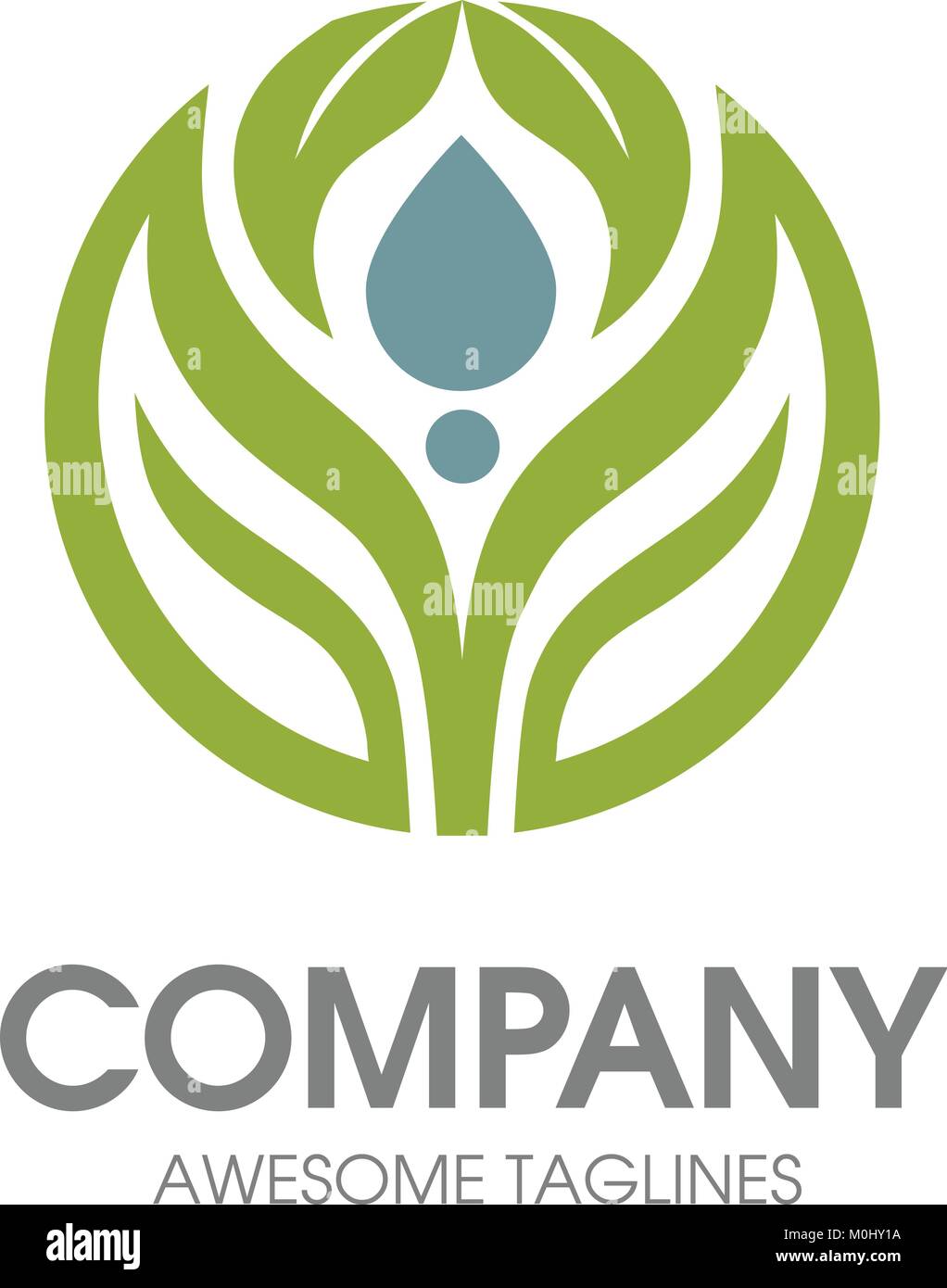 elegant and modern green Leaf with circle logo perfect for wellness ...
