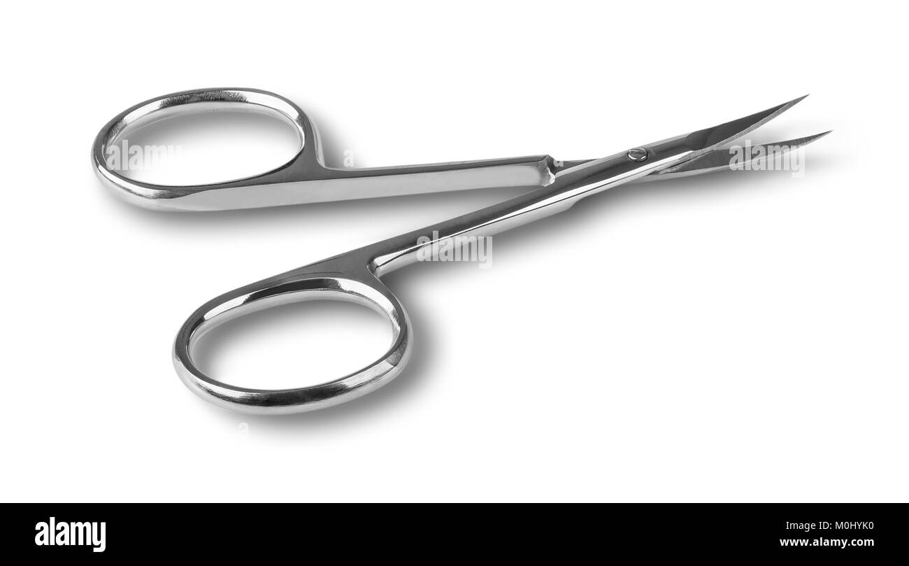 Disclosed professional nail scissors Stock Photo