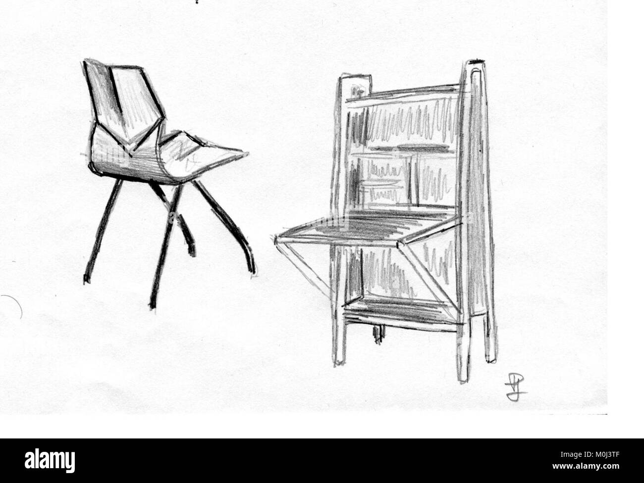 Caillette meubles 04 chaise diamand secrétaire Stock Photo