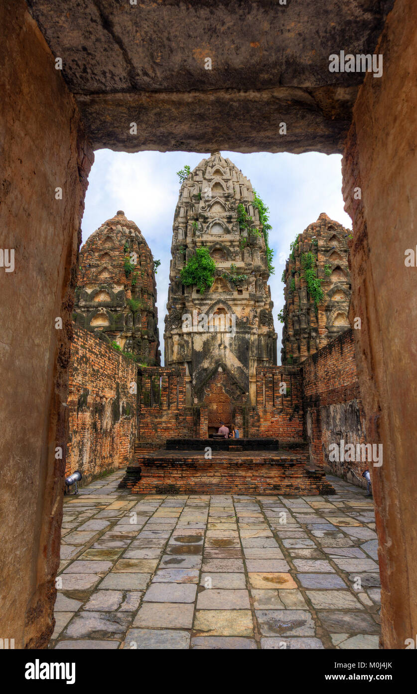 Asia,Thailand,Sukhothai Historical Park,Wat Si Sawai temple Stock Photo