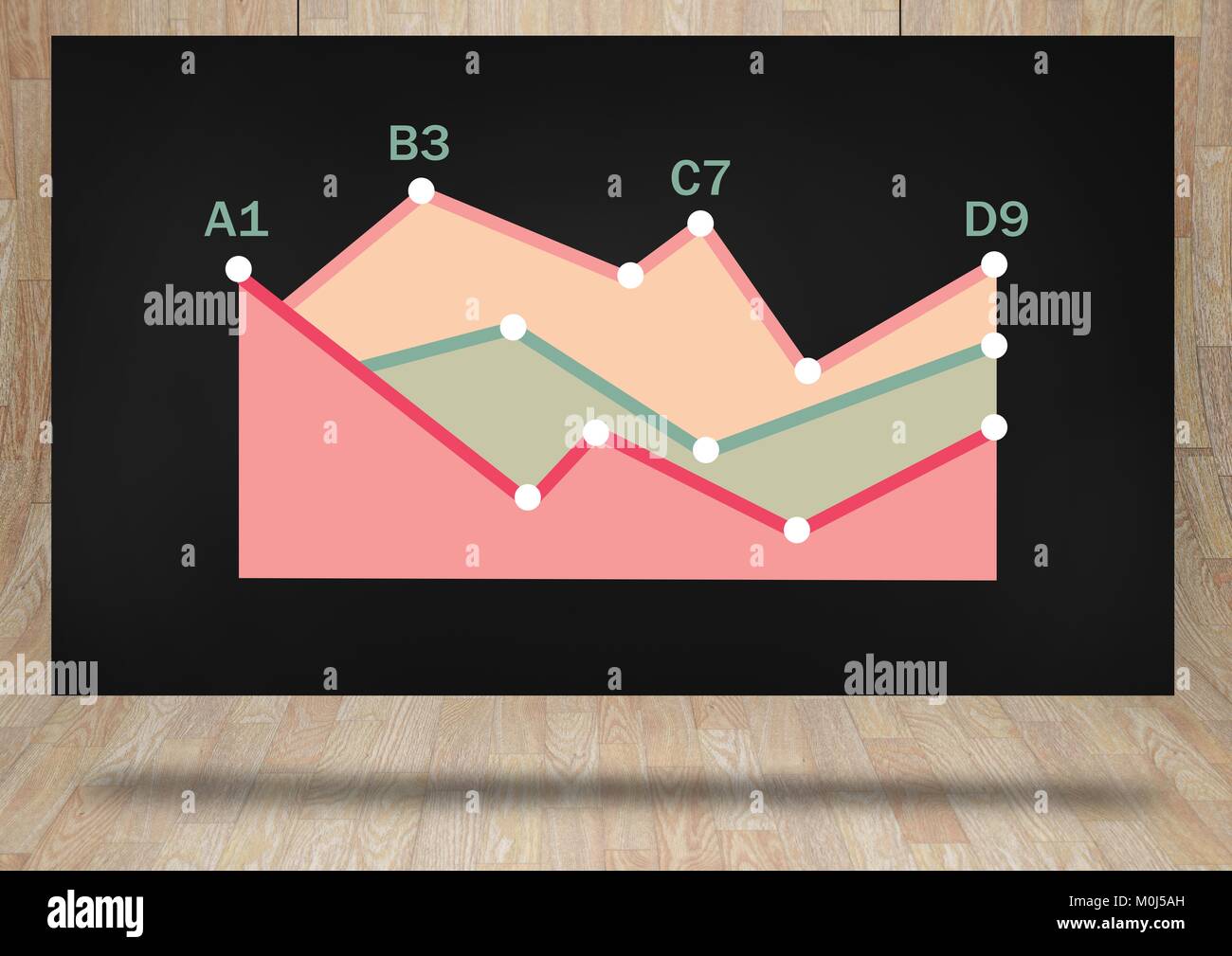 colorful chart statistics on black board Stock Photo - Alamy
