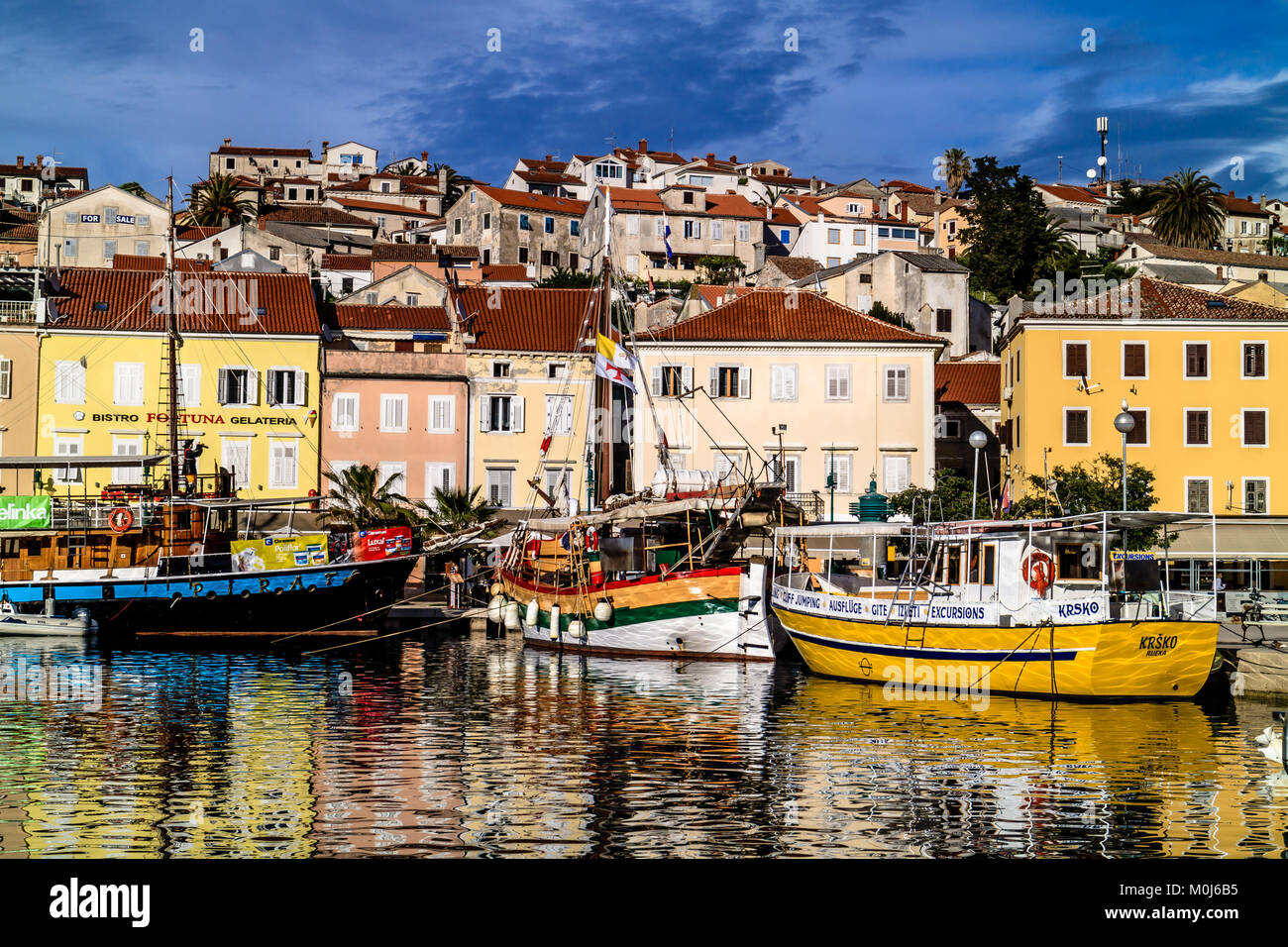 Mali Losinj harbour, island of Losinj, Croatia. May 2017. Stock Photo