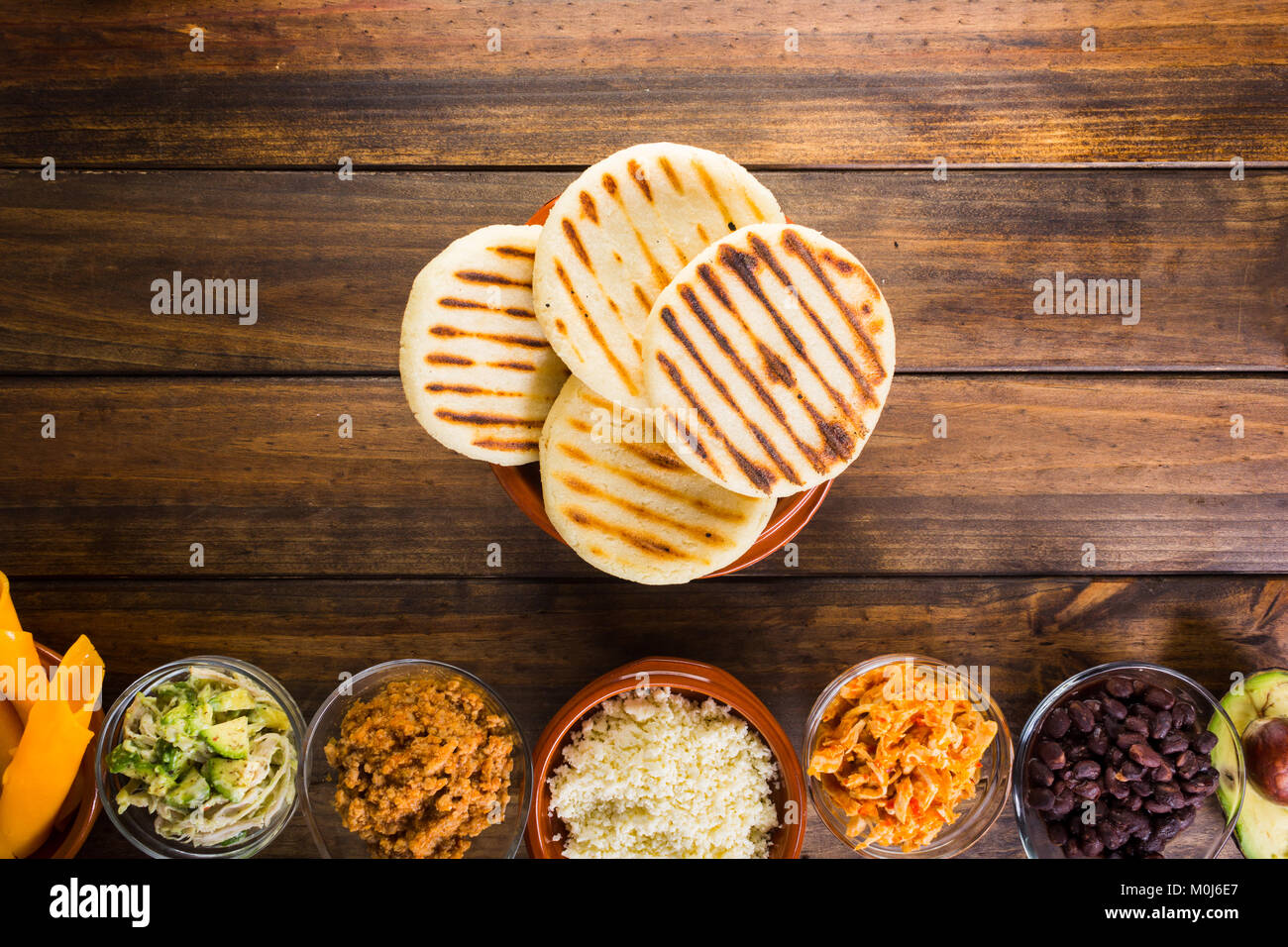 Venezuelan typical food, arepas and their different combinations ...