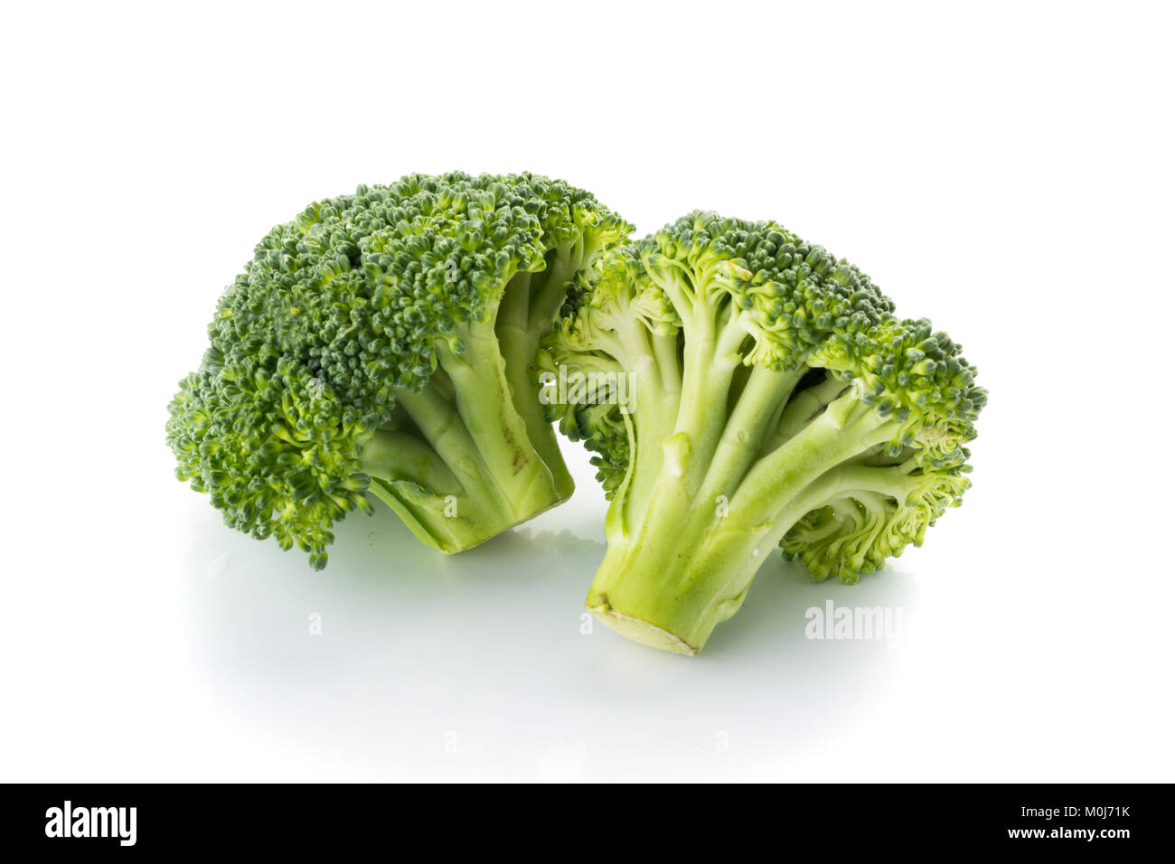 Ripe Broccoli Cabbage Isolated on White Stock Photo