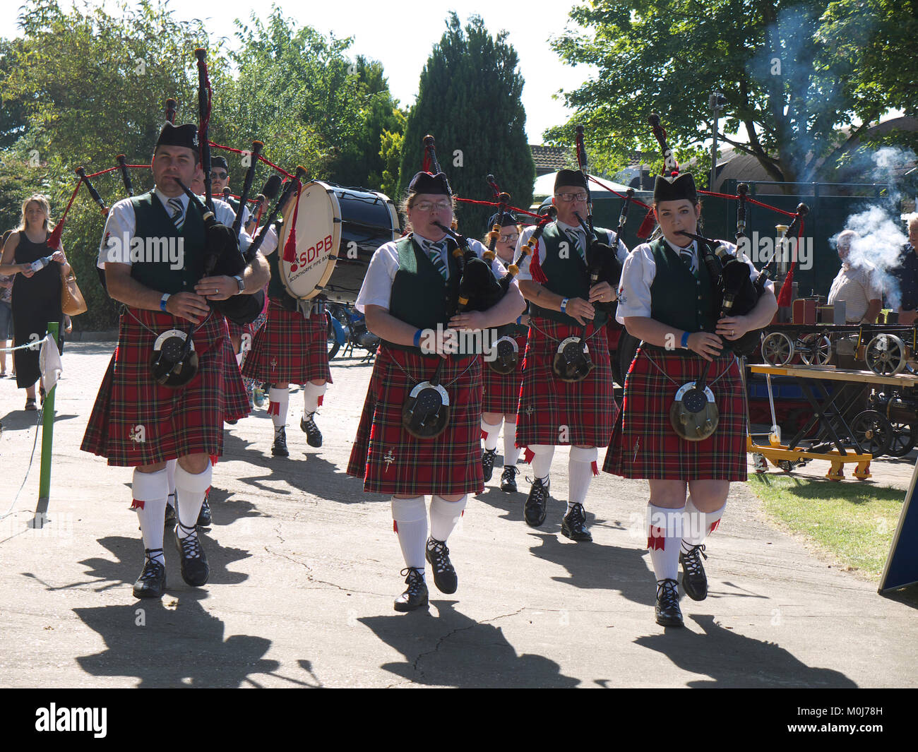 Pipe and drum band performing at the GCMES gala Stock Photo Alamy