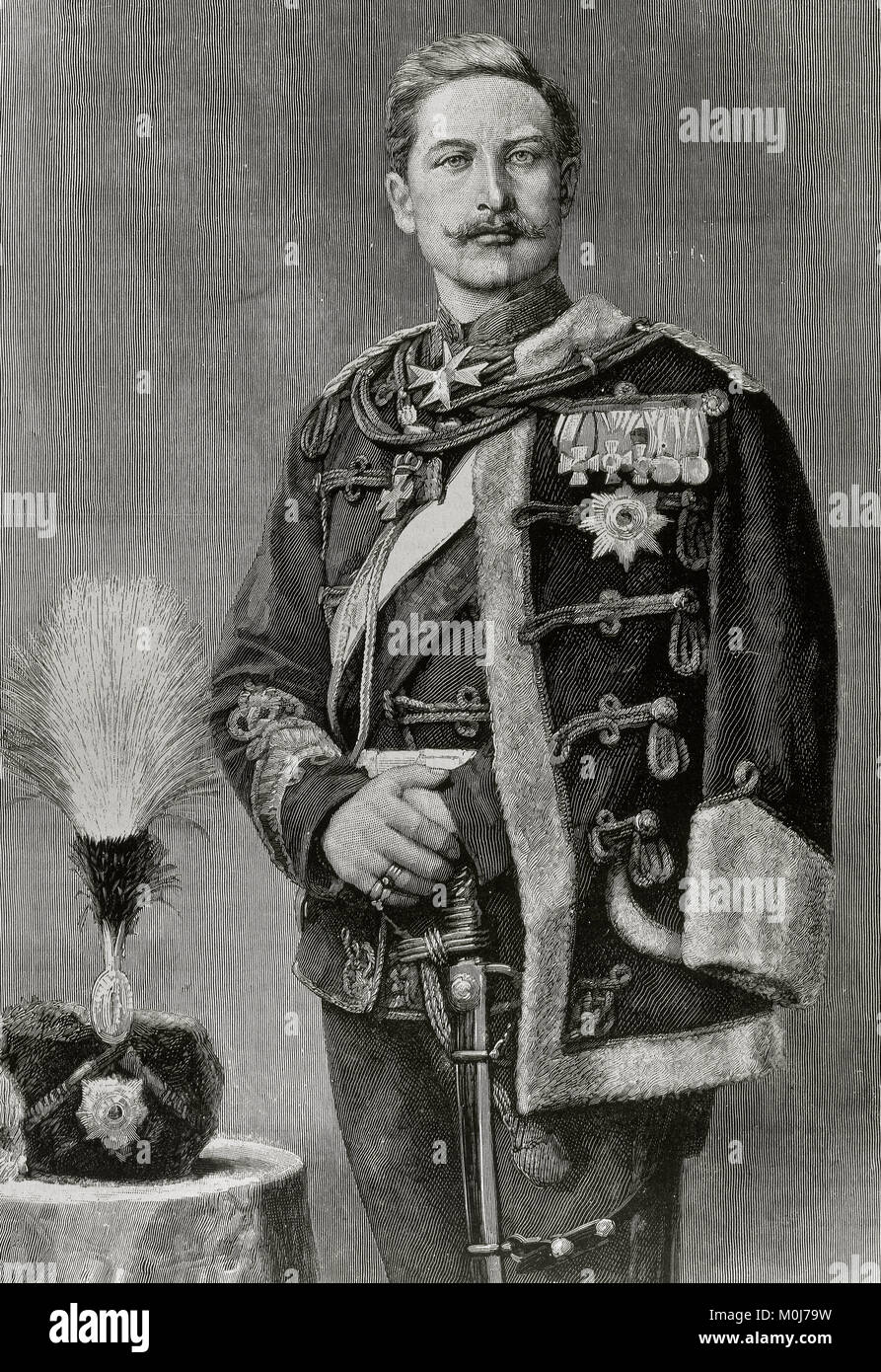 William II (Wilhelm II) (Friedrich Wilhelm Viktor Albert) (Potsdam Stock Photo