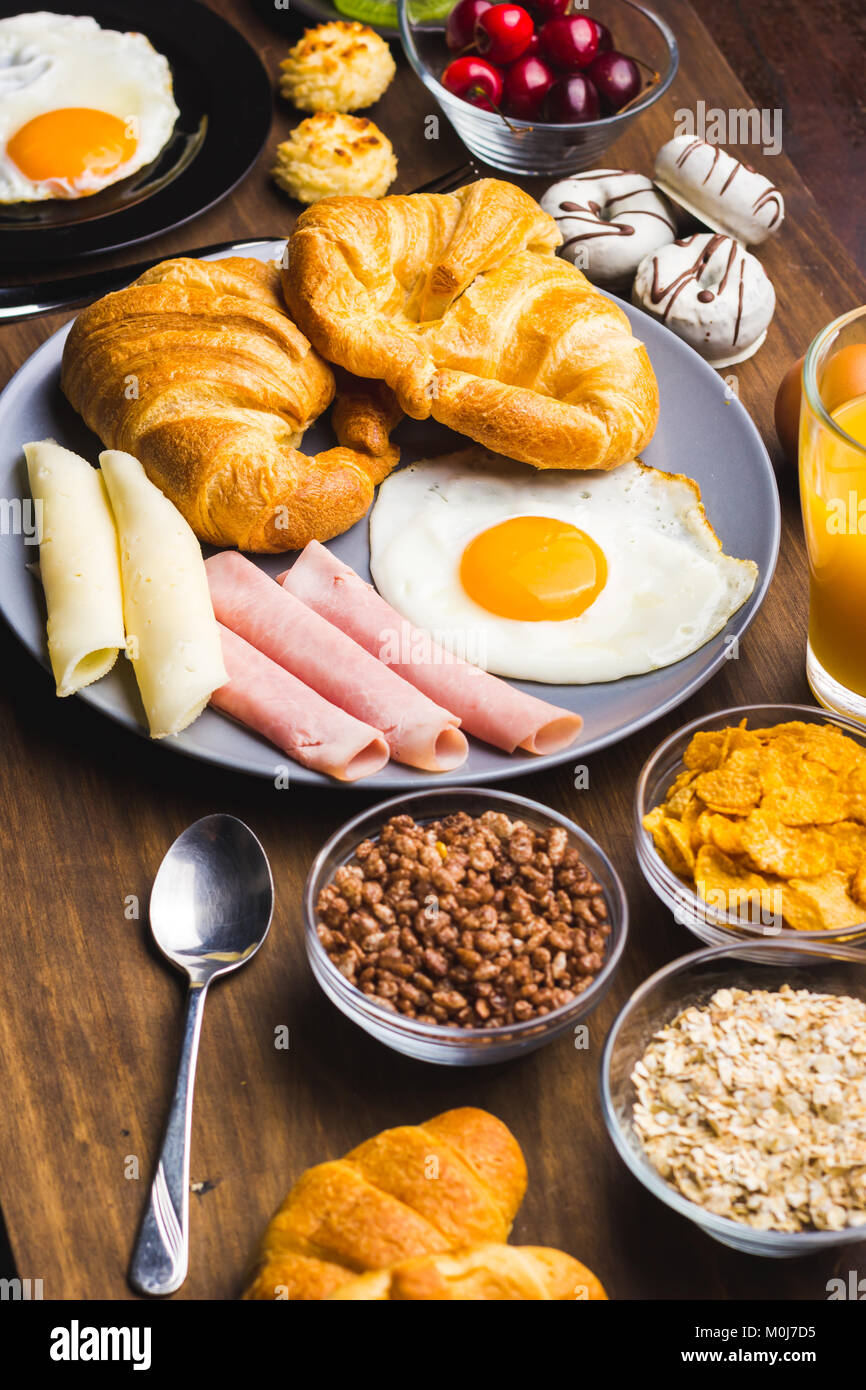 Different types of breakfasts to start the day Stock Photo Alamy