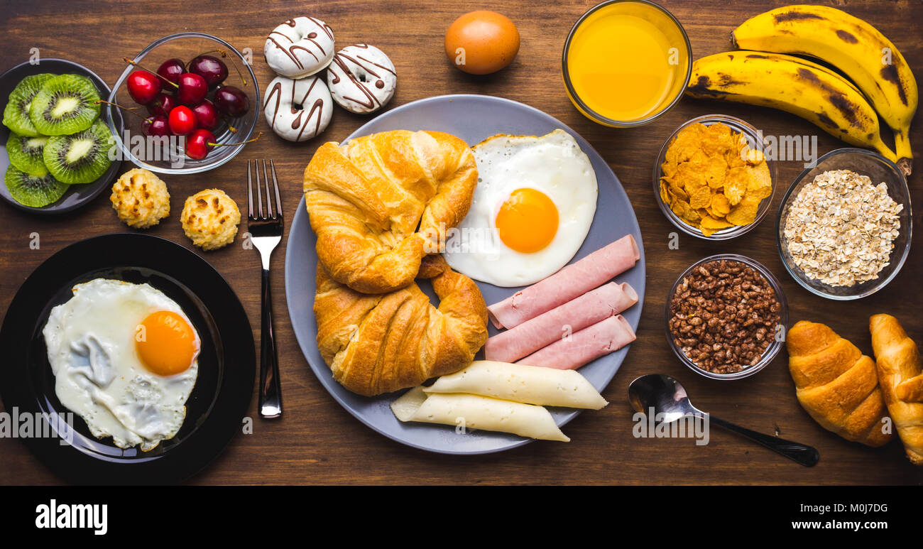 Different types of breakfasts to start the day Stock Photo Alamy