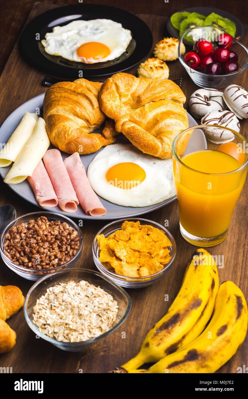 Different types of breakfasts to start the day Stock Photo Alamy