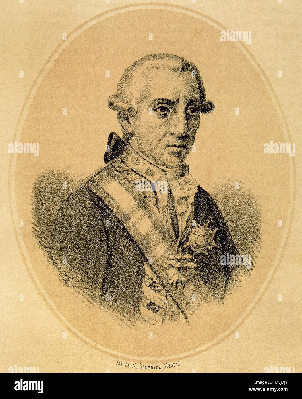 Count of Floridablanca (Conde de Floridablanca) (José Moñino y Redondo) (Murcia Stock Photo