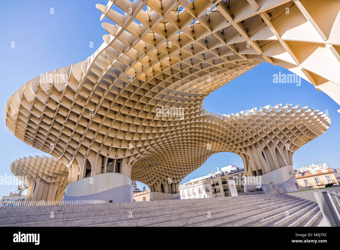 Seville, Spain - 0ctober 30: Metropol Parasol, modern architecture on Plaza de la Encarnacion on October 30, 2015 in Seville Stock Photo