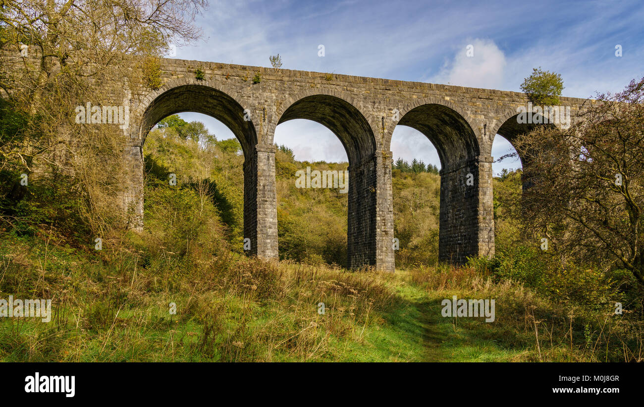 Pontsarn Viaduct near Merthyr Tydfil, Mid Wales, UK Stock