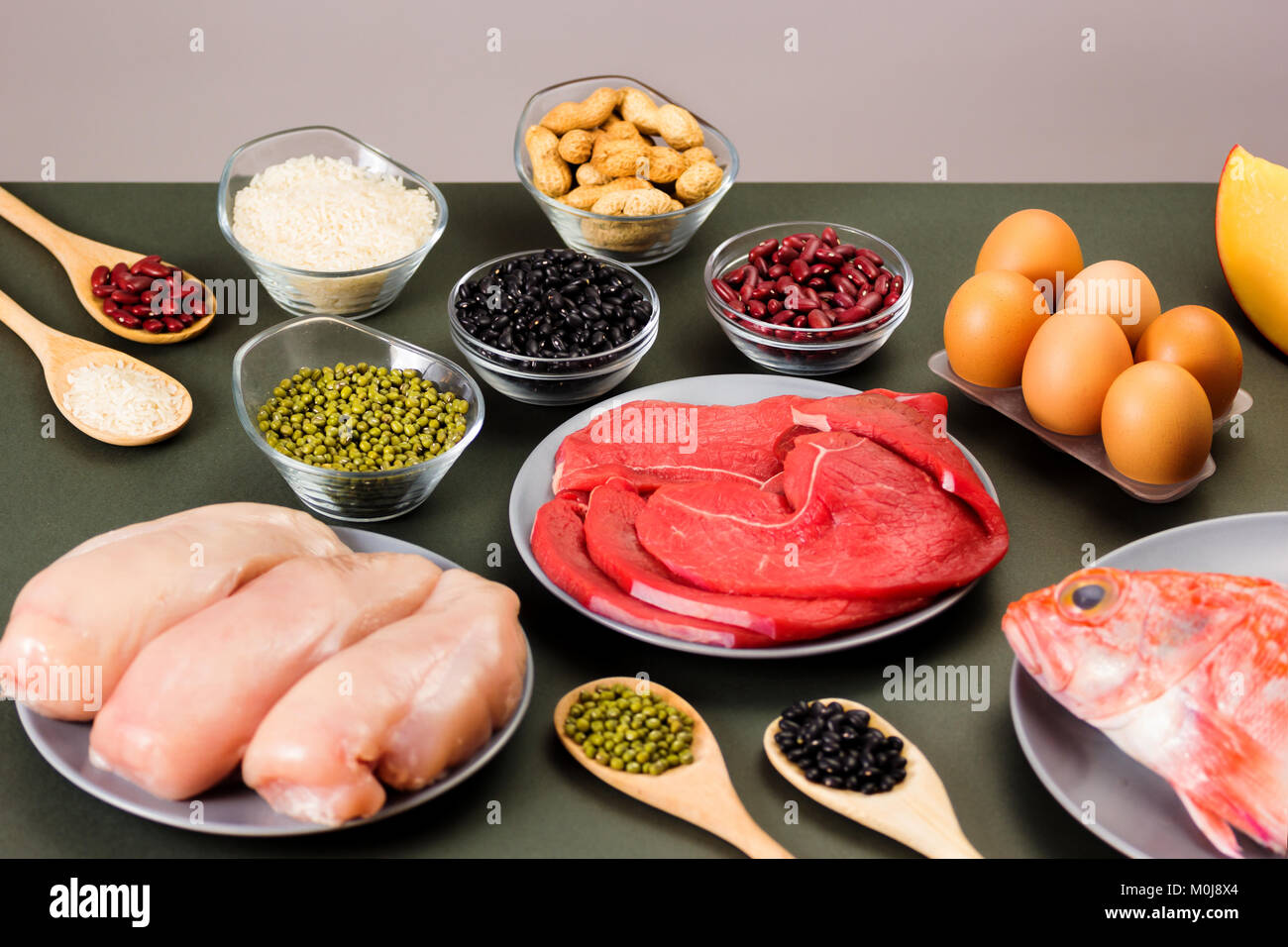 Different types of healthy proteins Stock Photo Alamy