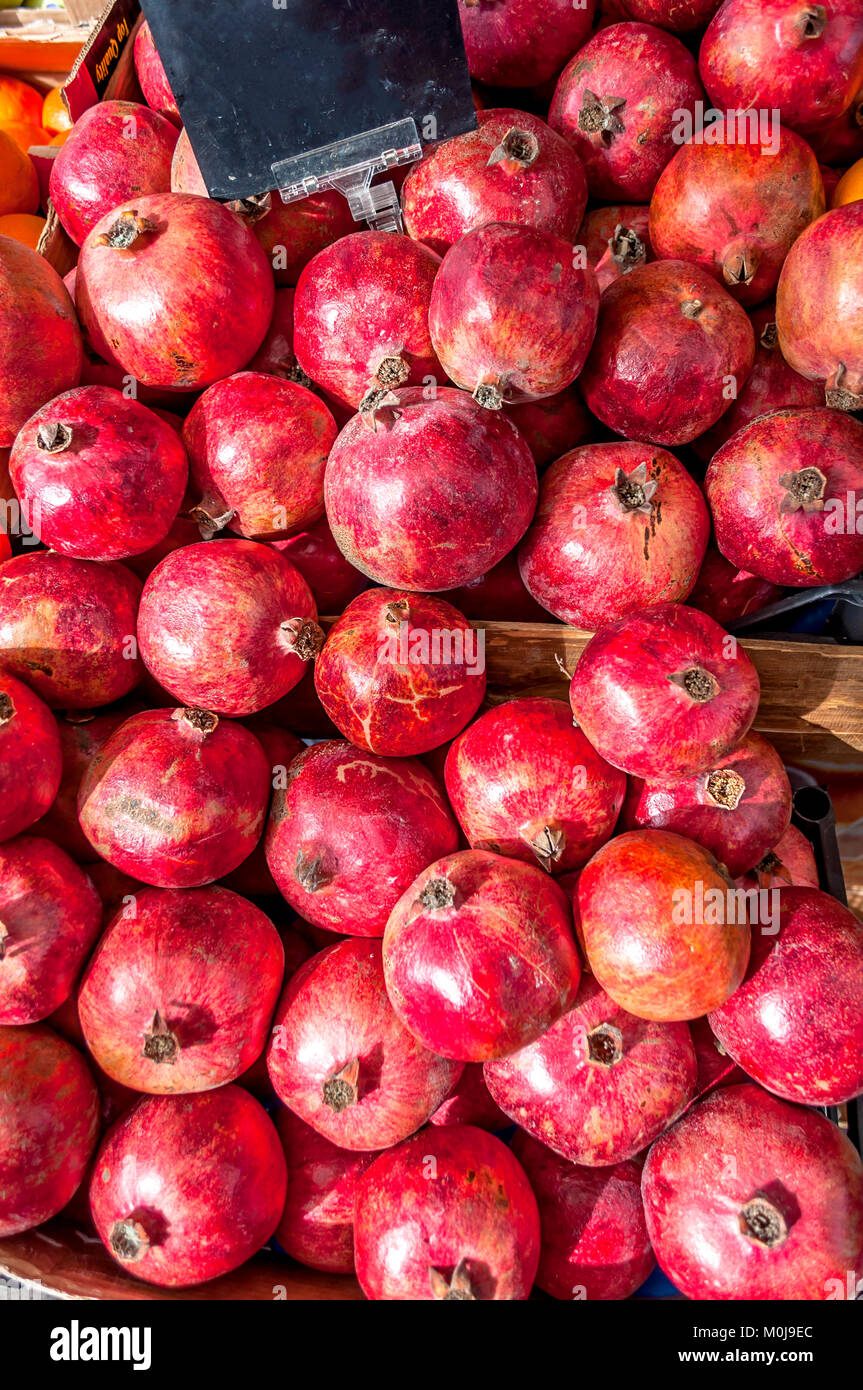 Pomegranates at the Market Stock Photo Alamy