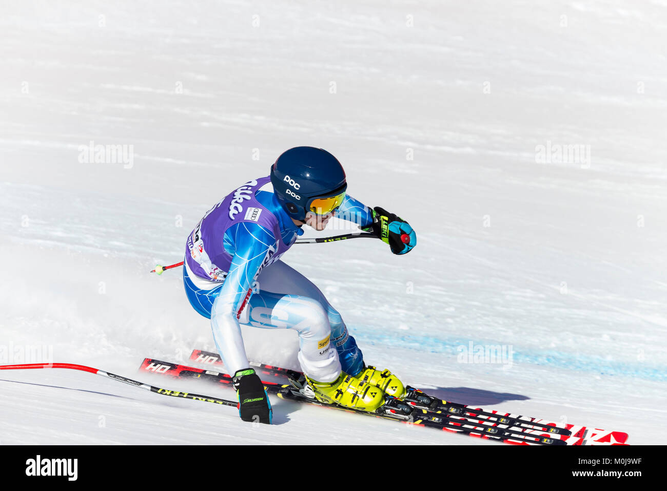 Cortina d’Ampezzo, Italy 20 January 2018. Federico PERINI Forerunners the Audi Fis Alpine Skiing World Cup Women’s downhill Race on the Olympia Course Stock Photo