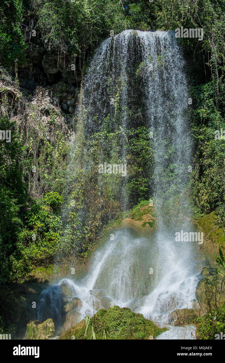 El Rocio waterfall. Parque Guanayara, Topes de Collantes, north of Trinidad, Cuba. Stock Photo