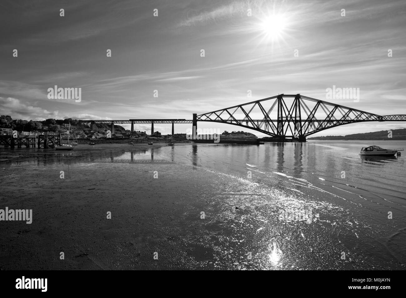 03/06/2016 North Queensferry, The Forth Bridge (Fife) a class 68 locomotive crosses with a Scotrail train. Stock Photo