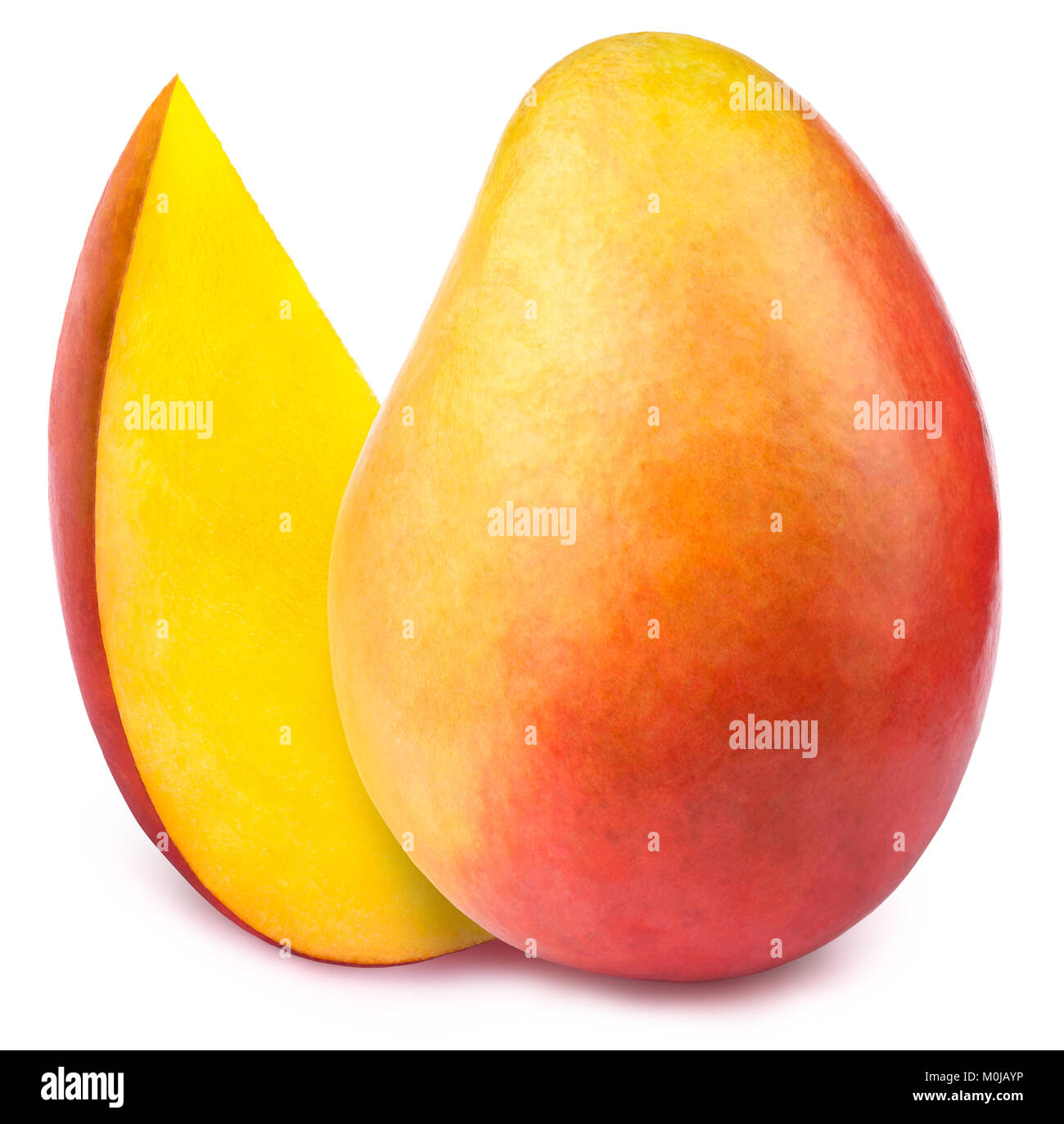 Mango with slice isolated Stock Photo - Alamy