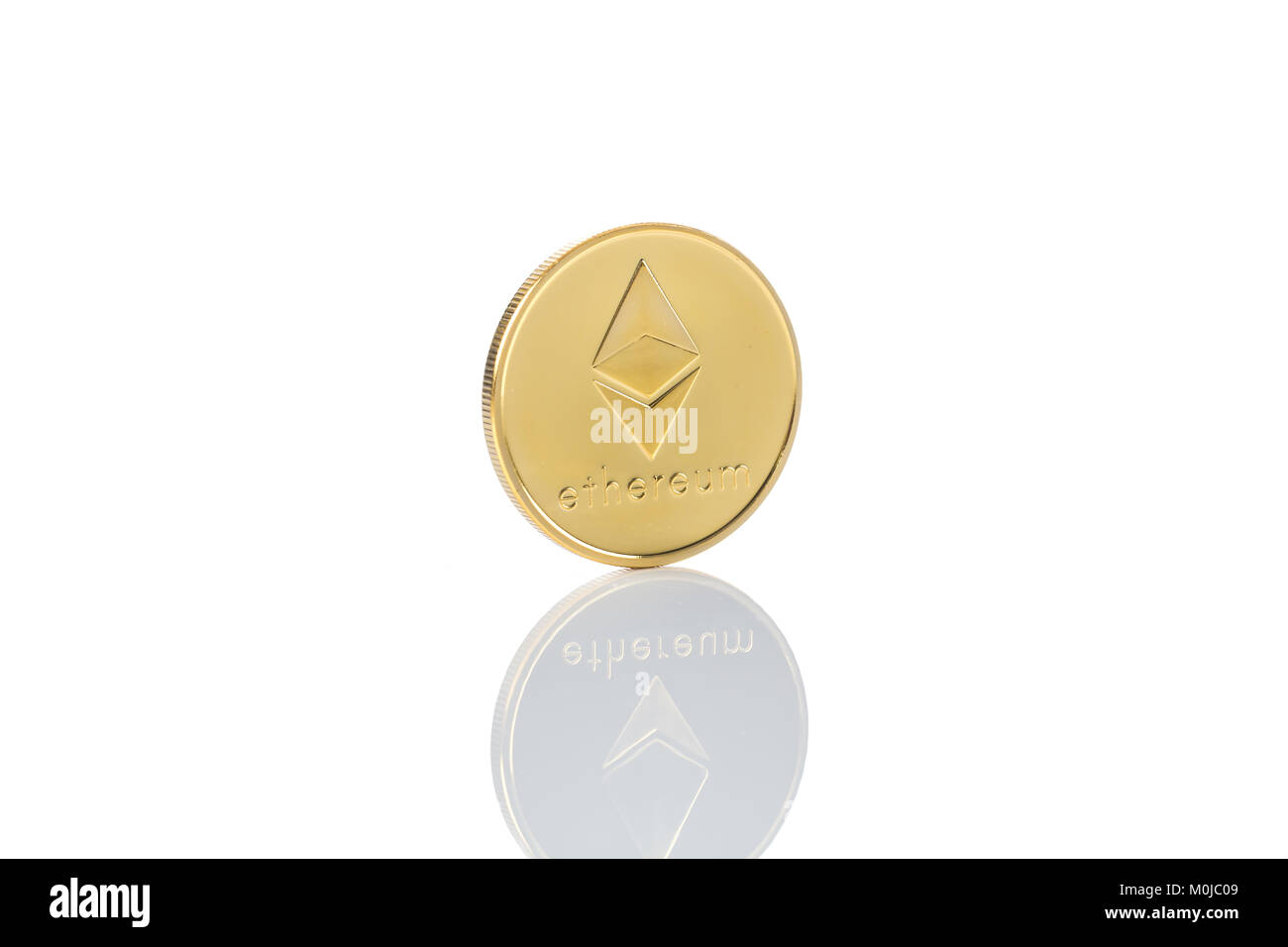 ethereum classic coin isolated on white background Stock Photo