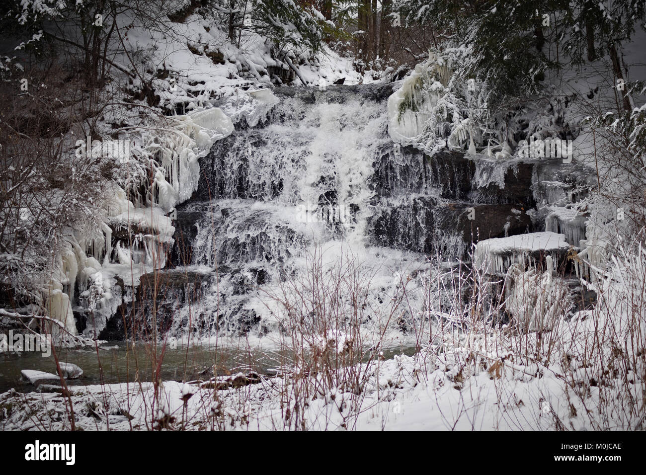 Winter waterfall Stock Photo